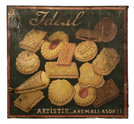 İDEAL ARTİSTİK KREMALI ASORTİ BİSKÜVİ .TLERİ TENEKE KAPAKLI KG KUTU