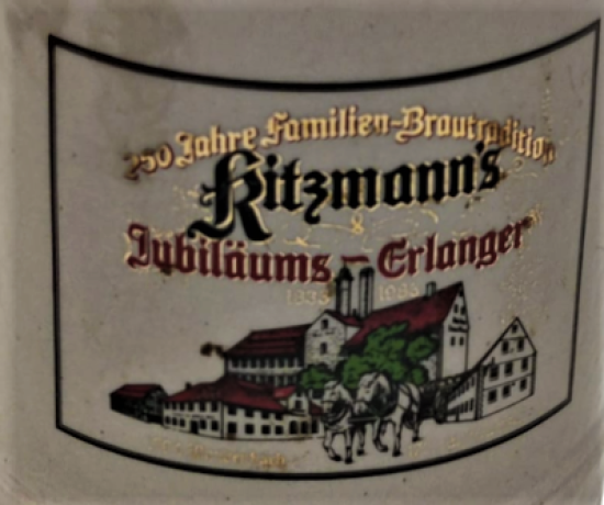 RİTZMANN BEER DEKORATİF KULP VE KAPAKLI SERAMİK ALMAN TANKART BİRA KUPASI